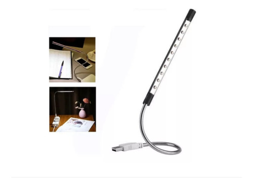 1 Lampara Led Linterna Usb Brazo Flexible Hogar Pc Portatil