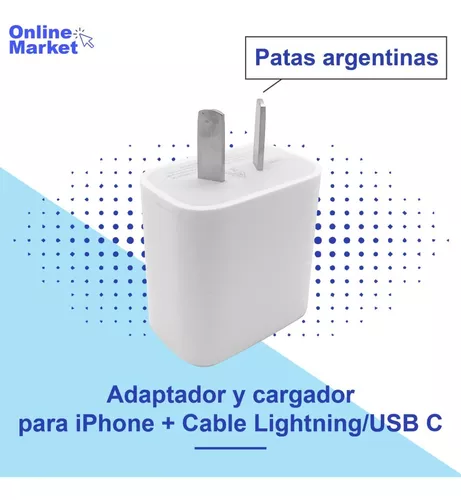 Cargador Usb C 20w + Cable Usb C Lightning Compatible iPhone