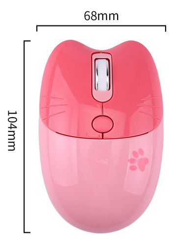 Mouse Sem Fio Mofii M33d Kitty Em Rosa