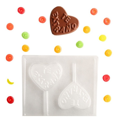 Juego 2 Moldes De Chocolate Corazon X2 Cavidades