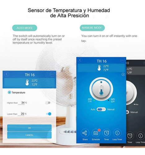 Sonoff Sensor De Temperatura Y Humedad Wifi Th16 + Sonda ®