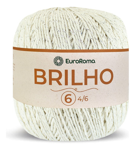 Barbante Euroroma Brilho - N°6 400g Ouro/prata - 406 Metros Cor Natural - Prata