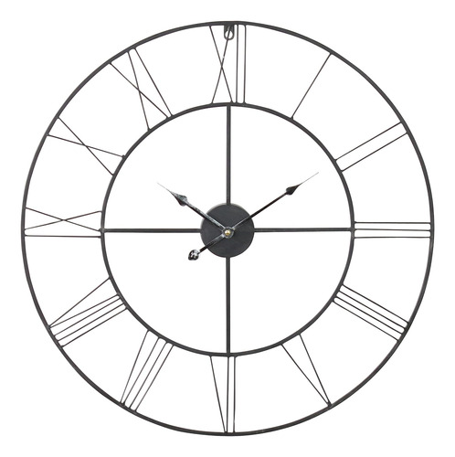 Reloj De Pared Alpin Redondo De Metal, Color Gris