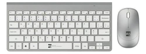 Kit Combo Teclado E Mouse Sem Fio Tipo Mac Office Un Cor Do Teclado Cinza