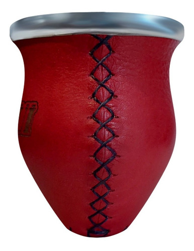 Mate De Vidrio Grande Taragüi Rojo Boca Ancha Tabares