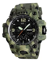 Comprar Reloj Camuflaje Militar Burk 1155 Cronometro Alarma Luz Malla Camuflado Verde Bisel Camuflado Verde Fondo Negro