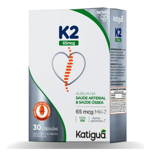 Vitamina K2 65mcg - 30 Cáspulas Gelatinosas - Katiguá Sabor Neutro