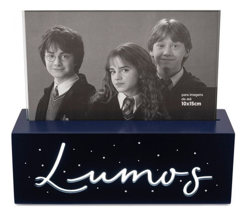 Porta Retrato Com Led Hp Lumos - Imaginarium Cor Preto Harry Potter