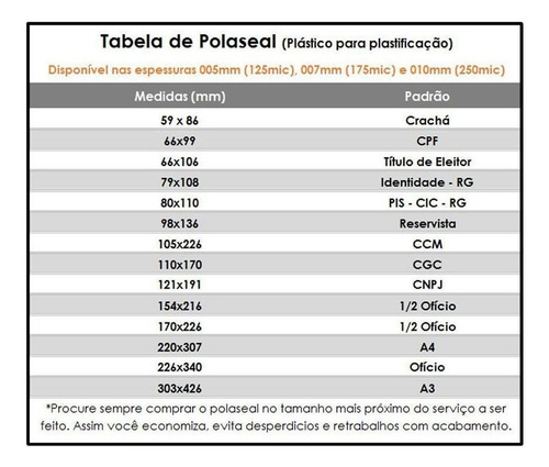 Imagem 5 de 5 de Plástico Para Plastificação A4 200un Polaseal 0,05 125mic