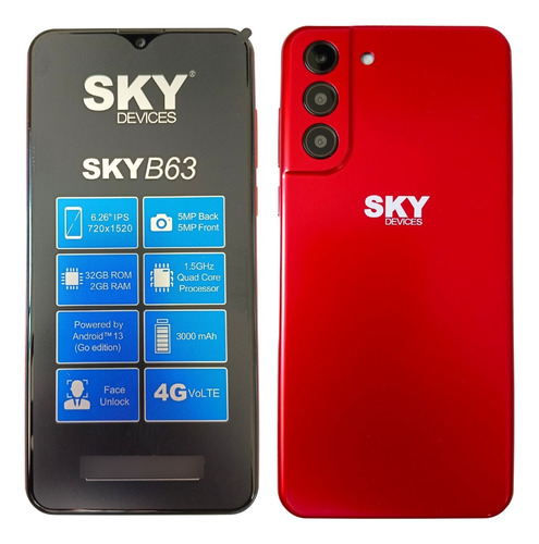 Celular Sky Devices B63 - Desbloqueo Facial Android 13 Económico