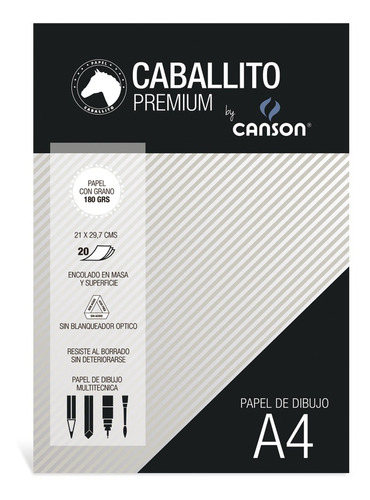 Block Caballito & Canson A4 180 Grs 20 Hojas - Mosca