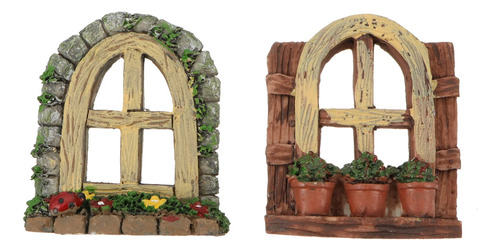 2 Ventana Hada Miniatura Escultura Arbol Gnomo Casa Que Arte