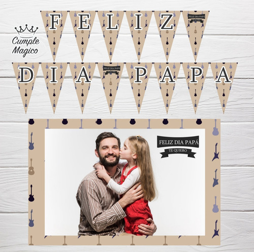 Dia Del Padre Foto Poster Cartel Y Banderín Deco Personaliza