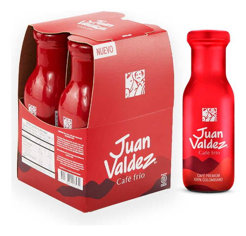 Café Frío Juan Valdez Botella 250ml X4 Unds