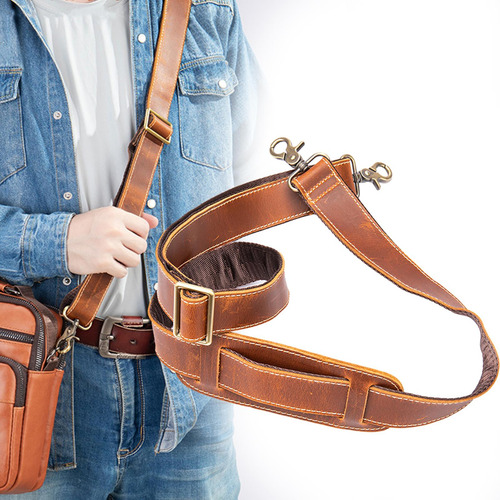 Alça De Bolsa De Couro Com Gancho De Metal Alça De Marrom