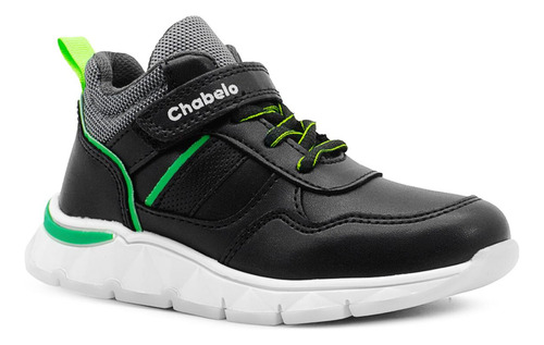 Tenis Bota Para Niño Casual Chabelo Contactel Negro 15-21.5