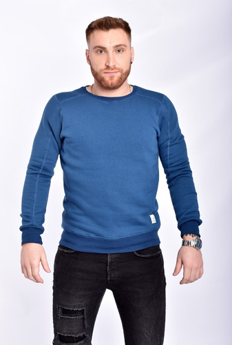 Imagen 4 de 10 de Buzo Clasico Hombre Cuello Redondo Algodon Friza Premium A39
