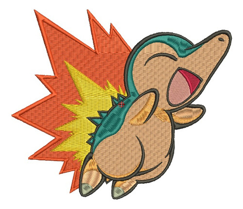 Matriz Bordado Cyndaquil, Pokemon Maquina Bordadora 10cm