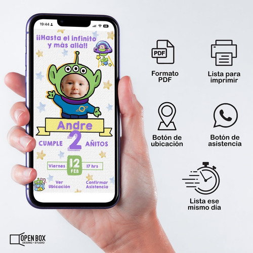Invitación Digital Infantil Personalizada Lista Para Enviar