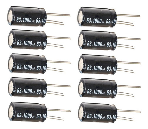 1000uf 63v 16x25 +/-20% -40 A +221.0 °f, 10 Condensadores El