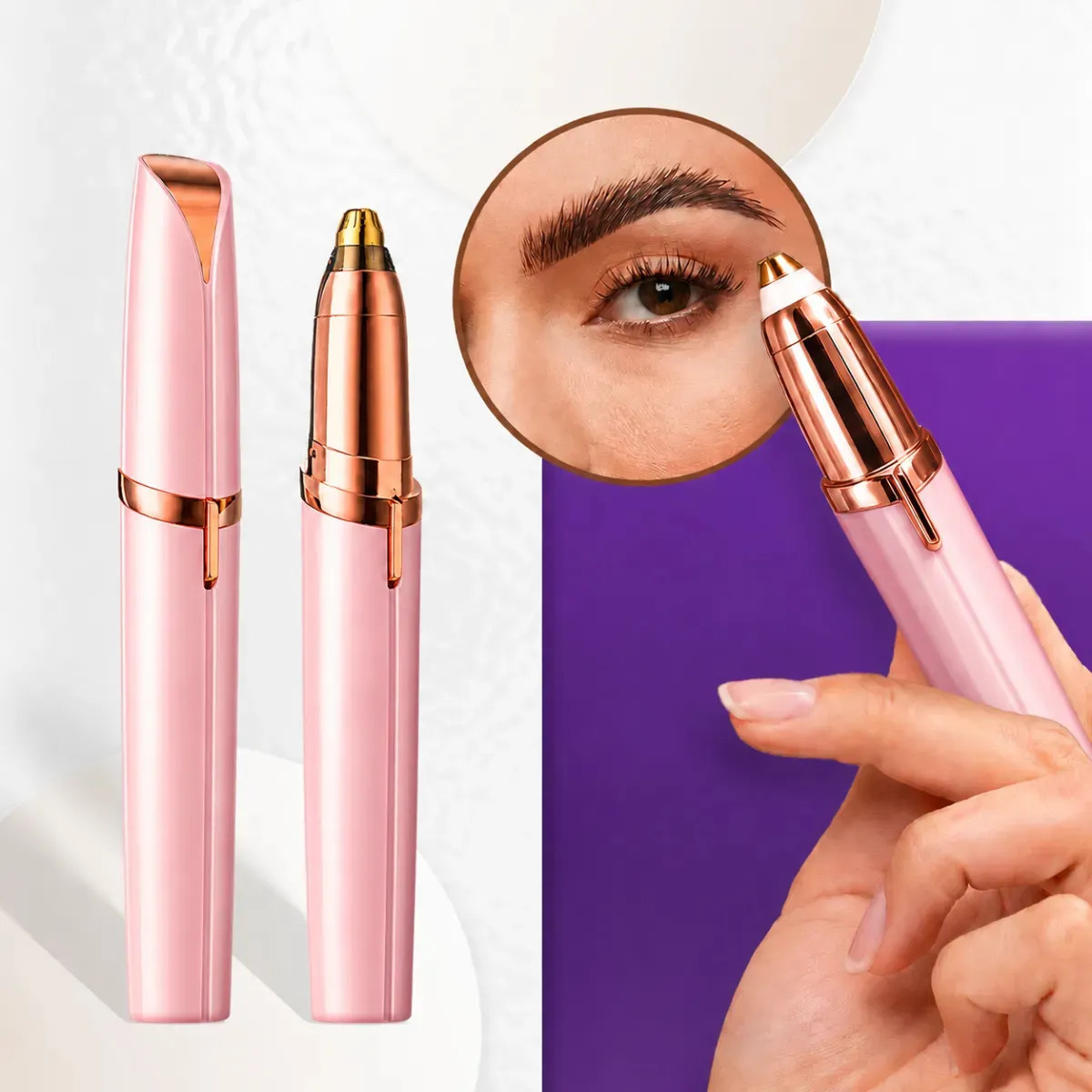 Caneta Depiladora Elétrica Feminina Sobrancelha Facial Recarregável Usb Portátil Aparador De Pelos...