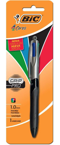 Caneta Esferografica Bic 4 Cores Grip Pro 1.0mm