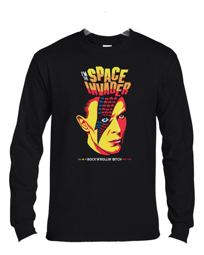 Polera Ml David Bowie Space Invader Pop Abominatron