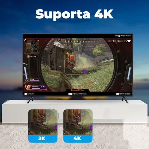 Cable Displayport 1.4 8k 60 Hz Premium Gamer PC 1,5 m Vention