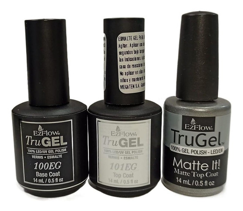 Ezflow Trugel Semi Permanente Base Top Coat Matte Gel Plush