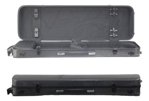 Estojo Case Retangular Fibra De Vidro Violino 4/4 Preto