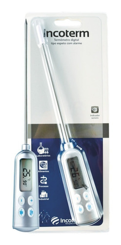 Termômetro Tipo Espeto Em Inox Resistente A Água C/ Alarme