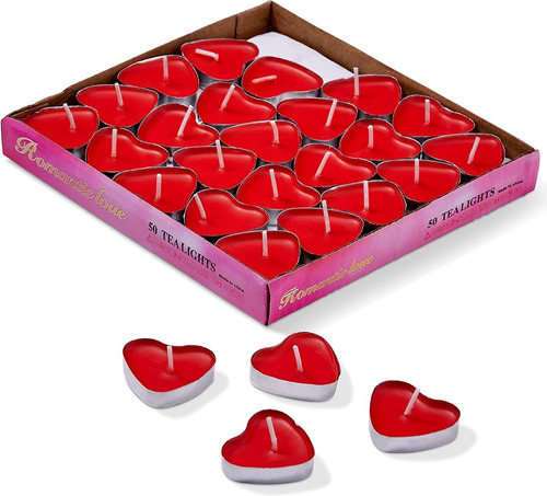 Imagen 1 de 1 de 50x Vela Flotante Corazón Rojo Cena Romántica Deco Amor