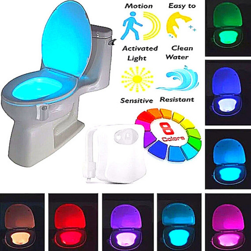 Imagem 6 de 6 de Lâmpada Sensor De Presença 8 Cores Para Vaso Sanitario