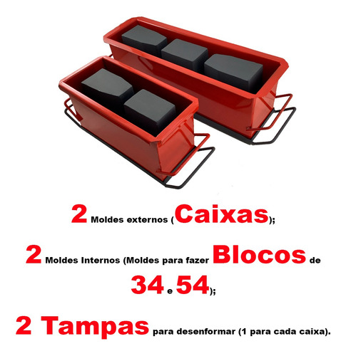 Kit Formas Bloco Concreto 14 Estrutural Amarração 34 E 54