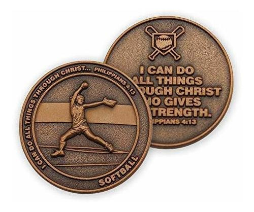 Softball Coin, Christian Sports Coin For Young Athletes, For