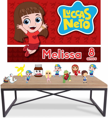 Luccas Neto E Gi - Kit Display 8 De Mesa + Painel