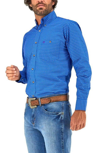 Imagen 3 de 6 de Camisa Vaquera Wrangler Hombre Manga Larga 83b