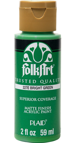 Pintura Acrilica Mate Folkart Usa 59ml Green Verde Brillante