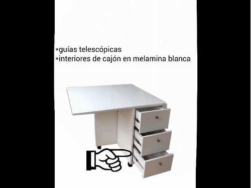 Mesa Plegable Con Cajones Y Ruedas 1,50 X 75 X 77cm De Alt.