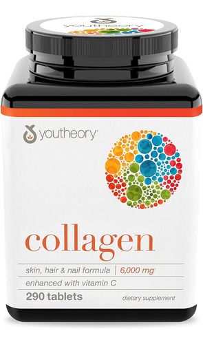 Colageno Youtheory Con  C, 290 Unidades (1 Botella)