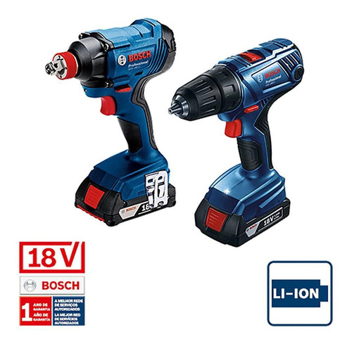 Imagem 8 de 11 de Kit Bosch Parafusadeira Furadeira Gsb 180-li Gdx 180-li 18v