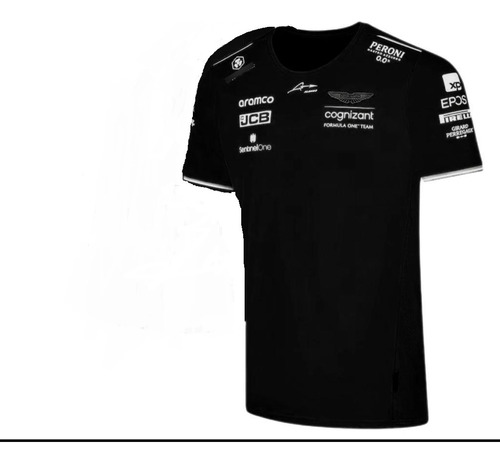 Playera Formula Aston Martin Alonso 14 Negra