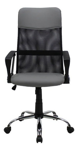Silla De Oficina Ejecutiva Jm-2006a De Malla Mesh Gris Cuero Sintético/mesh