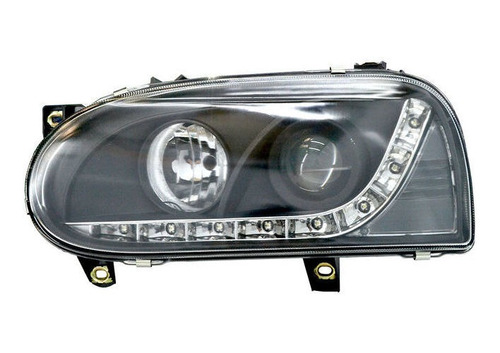 Faro Golf A3 1993 1994 1996 1997 1998 Negro Lupa Led Piloto