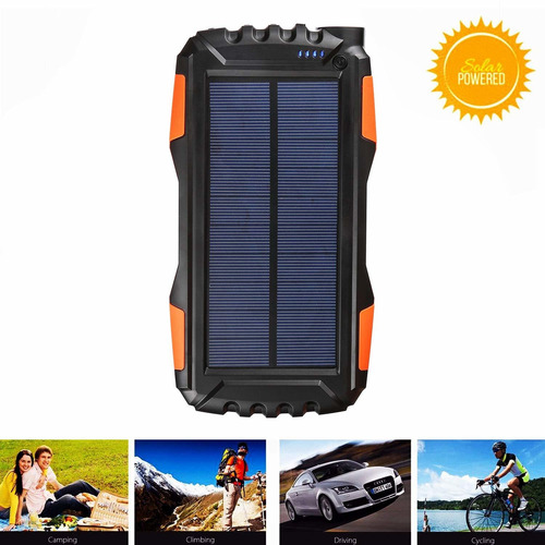 Kiizon 25000mah Portale Solar Power Bank Bateria Usb Prueba