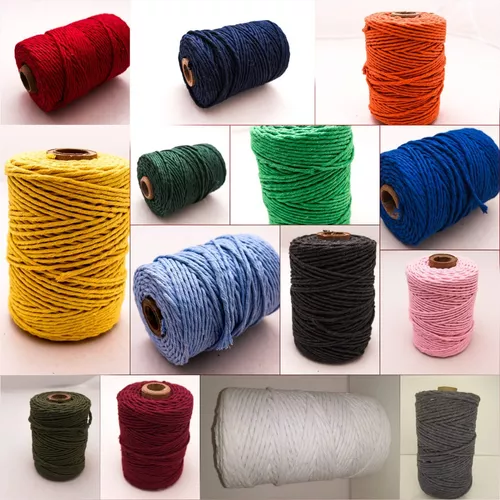 Hilo Macrame 3 mm. (PACK 5 Colores) Cuerda Macrame Cortinas -100