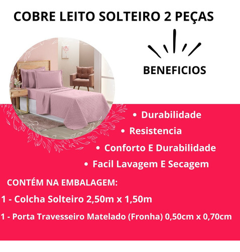 Colcha Cobre Leito Jogo Roupa Cama Solteiro Matelado Macio