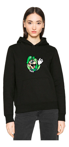 Buzo Con Capota Luigi Mario Bros Hoddie Nintendo Regalo Muj