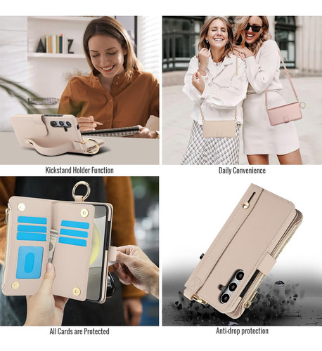 Zya Capa Tipo Carteira Para Samsung Galaxy S24 Fe Com Alça