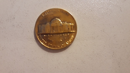 Moeda 5 Cents Jefferson Nickel Folheada Ouro- Preço Unitário (Usado)